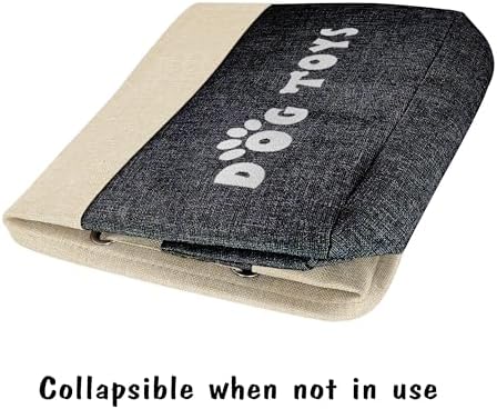 PET ARTIST Large Dog Toy Basket Bin - Rectangular Storage Box Chest Organizer for Dog Toys,Dog Coats,Dog Clothing,Dog Apparel & Accessories, Black, 15"x13"x12"