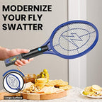 ZAP IT! Bug Zapper Rechargeable Electric Fly Swatter Racket, 4,000 Volt, USB Charging Cable