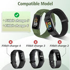 Elastic Braided Bands Compatible with Fitbit Charge 5/Fitbit Charge 6 for Women Men, Breathable Adjustable Stretchy Nylon Loop Sport Replacement Wristbands for Fitbit Charge 6 Charge 5 Straps