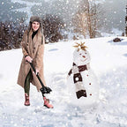 Overmont Collapsible Snow Shovel Aluminum - Lightweight Snow Utility with Ice Scraper and Carrying Bag Sizes 32 and 42 Inch