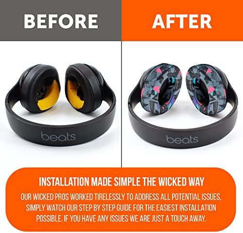 WC Wicked Cushions Replacement Ear Pads for Beats Studio 2 & 3 (B0501, B0500) Wired & Wireless | Does NOT Fit Beats Solo | Softer PU Leather, Enhanced Foam & Stronger Adhesive | 90's Black