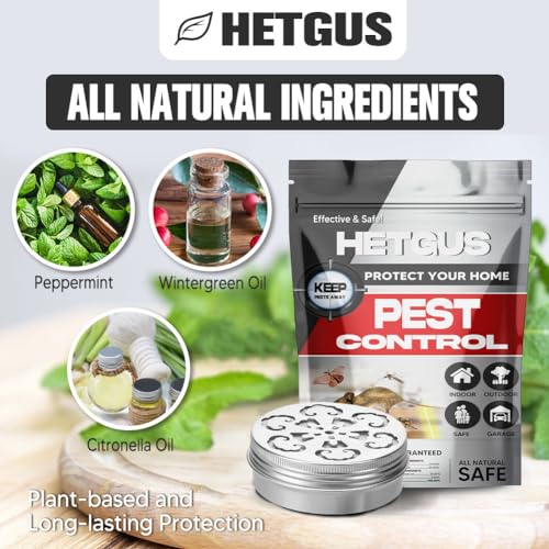 Pest Control Cream, Rodent Repellent, Peppermint Mouse Repellent, HETGUS Repel Rodents, Mouse, Mice, Rats, Ants, Roach, Bugs, Moths & Other Pest, Spider Repellent Indoor,Mosquito Repellent- 2P