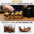 INFRAOVENS Air Fryer Rack for Ninja Speedi, Stainless Steel Accessories for SF301 Rapid Cooker 12-in-1, Airfryer Skewer Stand, Kabobs and Rib Barbecue BBQ Rack, Also Compatible with Toaster Ovens