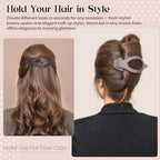 6 PCS Large Flat Hair Clips for Women Girls, French Concord Lay Down Hair Claw Clips for Thick Thin Hair, Comfortable Curved Flat Clips, Matte Non-slip Strong Hold Hair Accessories, Neutral