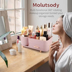 Makeup Organizer for Vanity, Cosmetic Display Case with Drawers, Fits Makeup, Skincare Products, Brushes, Lipsticks, and Other Accessories, Versatile Storage Solution (Pink)