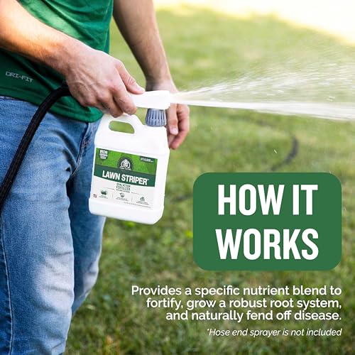 Turf Titan Lawn Striper - Lawn Fertilizer for Deep Green Color- Powerful Nitrogen Fertilizer with Iron for Plants and Lawn Care - Liquid Fertilizer for Lawn Greening - 32 oz - No Hose Sprayer