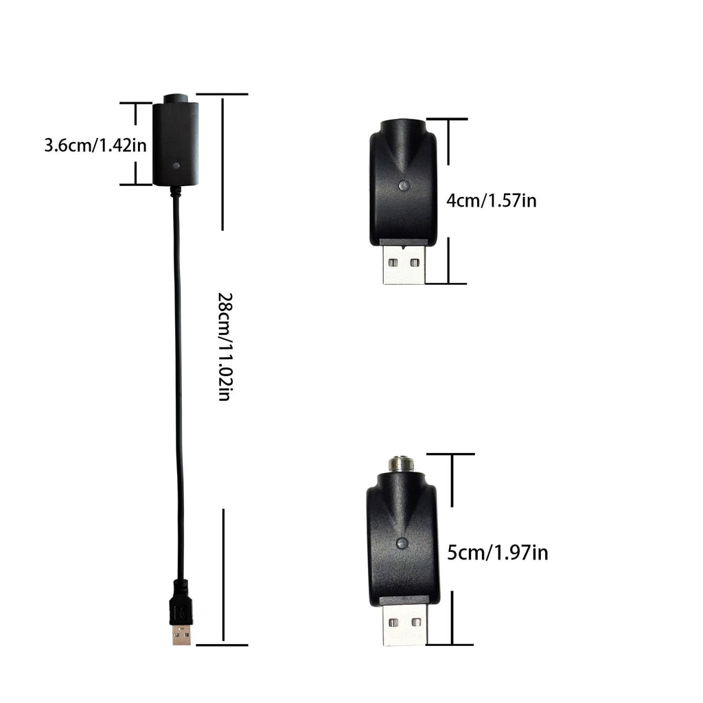Smart USB Thread Charger Cable with LED Conversion Indicator Light, 3-Piece Set Smart Overcharge Protection USB Adapter and Wireless Home Soldering Iron Charging (Black)