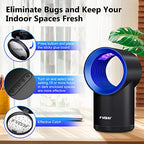 FVOAI Fruit Fly Trap Indoor, Fruit Fly Traps for Indoors H3 Mosquito Zapper Indoor Insect Trap with Suction, Time Setting, Bug Light & 10 Pcs Sticky Glue Boards (Blue)