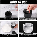 4PCS Ice Molds Replacement for Kitchenaid, Reusable Silicone Ice Molds with Lids Replacement Compatible with Ice Shaver Machine Accessories Easy to Clean