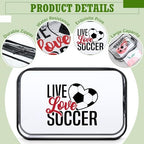 Abbylike 12 Pcs 7 x 4.7 x 2.4'' Soccer Theme Cosmetic Bag Soccer Gifts Accessories for Makeup Clear PVC Soccer Case Toiletry Zipper Pouch for Women Travel Vacation