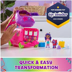 Gabby's Dollhouse Celebration Party Bus, Transforming Playset with Gabby & DJ Catnip Toy Figures & Dollhouse Accessories, Kids Toys for Ages 3 and Up
