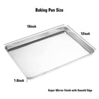 Wildone Baking Sheet & Rack Set [2 Sheets + 2 Racks], Stainless Steel Cookie Pan with Cooling Rack, Size 16 x 12 x 1 Inch, Non Toxic & Heavy Duty & Easy Clean