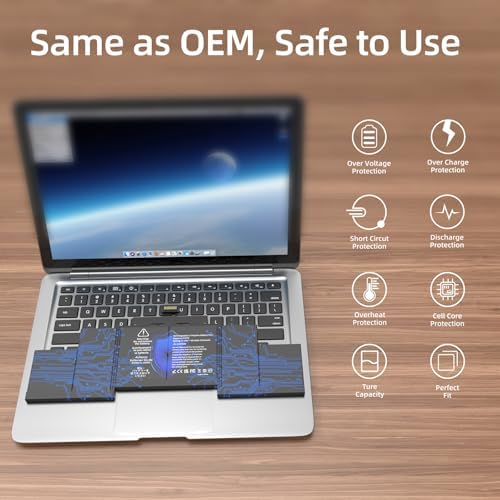 A1398 Battery Replacement, A1618 A1494 Battery for MacBook Pro 15 inch Mid 2015 Mid 2014 Late 2013 Version EMC 2910 2909 2881 2876 2745 2674 Capacity 11.36V 99.5Wh 8755mAh