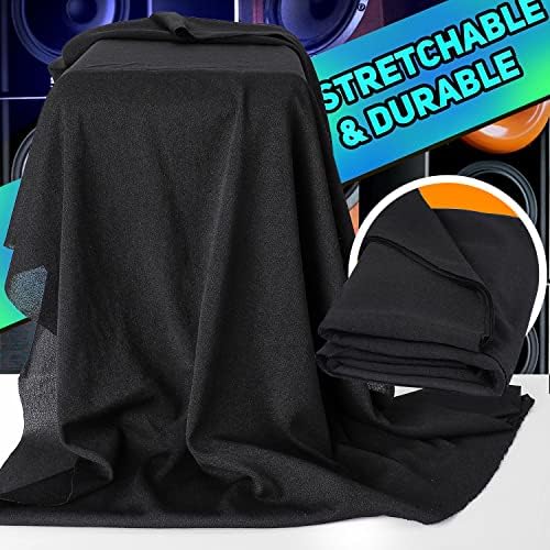 Facmogu Speaker Grill Cloth, 67"x20" Speaker Cloth Speaker Cover Fabric Stereo Mesh Fabric Replacement for Home Speakers, Stage Audio Speakers and Vintage Carpet Subwoofer Repair - Black Mesh Fabric