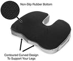 ComfiLife Premium Comfort Seat Cushion - Non-Slip Orthopedic 100% Memory Foam Coccyx Cushion for Tailbone Pain - Cushion for Office Chair Car Seat - Back Pain & Sciatica Relief (Gray)