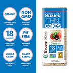 Suzie's Organic Brown Rice Cake Thins|6 Pack|Unsalted Sodium Free|USDA Organic, NON-GMO, Fat-Free, Sugar-Free, Gluten-Free|Low-Calorie Snack-17 Calories Per Slice|Bread & Cracker Replacement
