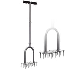 Walensee Lawn Aerator Spike Metal Manual Dethatching Soil Aerating Lawn with 15 Iron Spikes, Pre-Assembled Grass Plug Aerator Tools for Yard, Lawn Aeration, Garden Tool, Revives Lawn Health, Patented