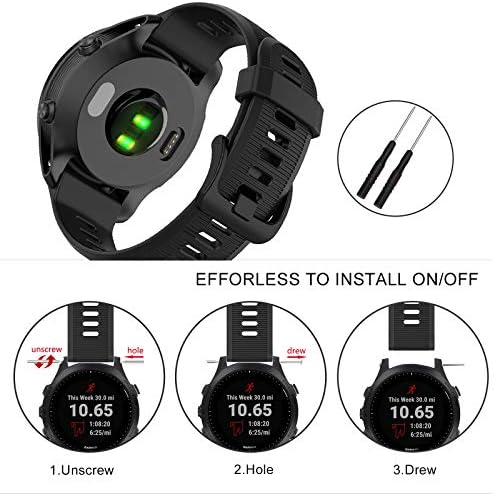 ISABAKE Band for Garmin Forerunner 935/Forerunner 945/955/965/Forerunner 745,Compatible with Fenix 5/ Fenix 5plus/ Fenix 6/ Fenix 6 Pro/Approach S60,Soft Silicone 22mm Replacement Bands