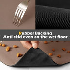 Pet Feeding Mat-Absorbent Dog Mat for Food and Water Bowl-Dog Accessories Pet Supplies-Dog Water Bowl for Messy Drinkers-No Stains Quick Dry Dog Water Dispenser Mat (17"x28", Brown)