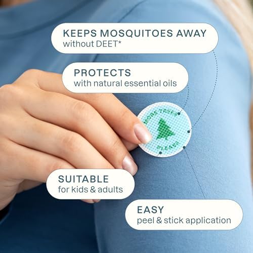 Cliganic Mosquito Repellent Stickers (180 Pack) - Camping Patches for Kids & Adults, Natural DEET-Free, Essential Oil Infused