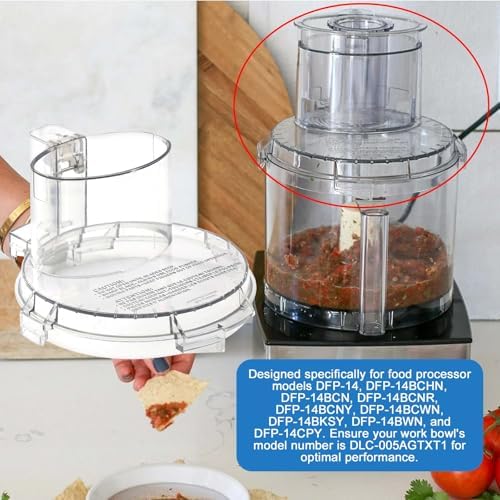 DFP-14NWBCT1 Replacement Food Processor Work Bowl Cover for Cuisinart Food Processor Replacement Parts Compatible With DLC-005AGTXT1 Fits Model DFP-14