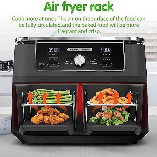 Air Fryer Rack for Double Basket Air Fryers, Dehydrator Rack fit for Ninja Foodi DZ201 DZ401 Air Fryer Accessories