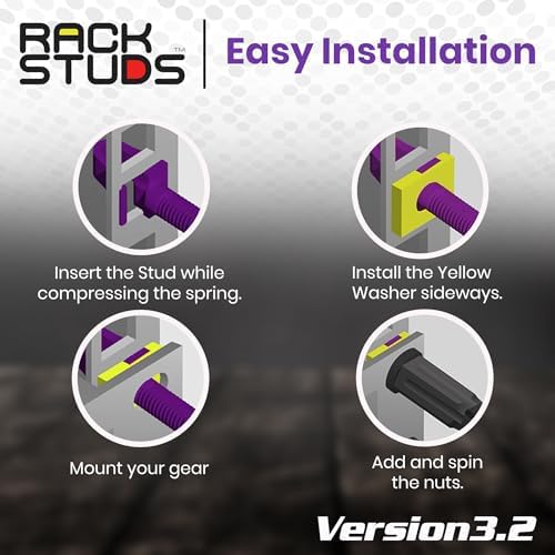 P100 Rack Mount II - Rack Screws for Server Rack Rails 19" Square Punched Vertical Rails, Perfect Cage Nut Replacement, Rack Nuts, Rack Studs Rack Mount Screws - Purple 3.2mm/0.126" 100-Pack