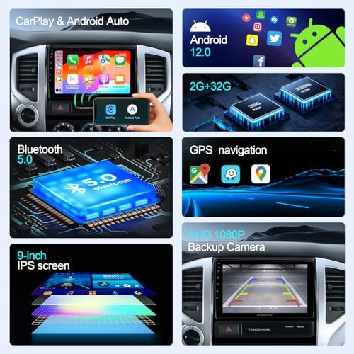 10.2 Inch Car Radio Stereo Upgrade Replacement for Jeep Wrangler JK Compass Grand Cherokee Dodge Ram with Wireless CarPlay/Android Auto/Touch Screen/Android12/GPS Navigation/HD Backup Camera