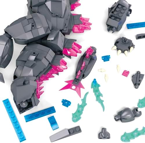 MEGA Godzilla x Kong The New Empire Building Set Action Figure Godzilla with 543 Pieces and Accessories, 8 Inches Tall, for Adult Collectors