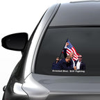 2pcs Trump Fight Decals, Trump Peeking 2024 American Flag Vinyl Stickers Trump Arrested Shot Still Fighting Bumper Sticker for Car Truck Windows Laptop,Great Gift for Any Patriot (Trump Fight)