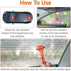 Amazon Basics Emergency Seat Belt Cutter and Window Hammer Tool, Car Accessories, 2 Pack, SW-835