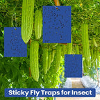 100 Pcs Double Sided Sticky Traps for Flying Plant Insect Like White Flies Aphids 6 x 8 Inch Sticky Gnat Traps Killer Fruit Fly Traps for Indoor Outdoor Including Twist Ties, Blue