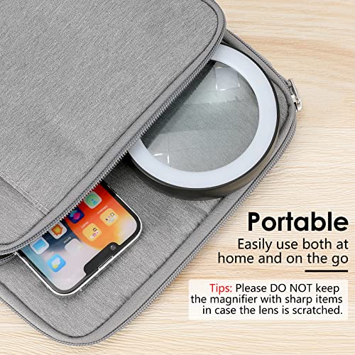 MOKO Magnifying Glass with Light, 30x Handheld Large Magnifying Glass 18LED 3 Modes Illuminated Lighted Magnifier for Elderly Kids Reading, Magazines, Coin, Jewelry, Exploring Inspection, Black