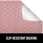 Gorilla Grip Washable Toddler Mattress Incontinence Pads, Reusable Waterproof Bed Underpads, Absorbent Leak Proof, 52x34 Slip Resistant Pad Protector, Absorbs 8 Cups for Bedwetting, Elderly, Kids Pink