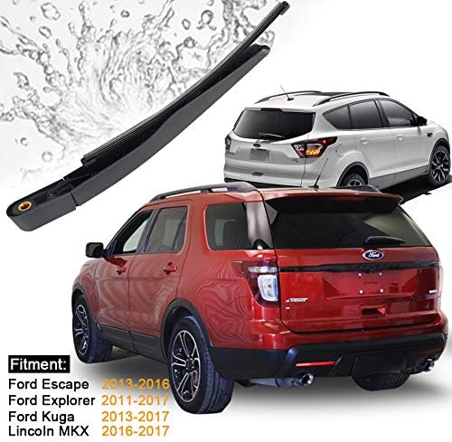 Rear Wiper Arm Blade Replacement for Ford Explorer 2011-2023,Escape 2013-2018,2015-2019 Lincoln MKX Back Windshield Wiper Blade Arm Set -Original Equipment Replacement