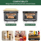GCQ 16.3"x13.3" Bamboo Cutting Board for for Ninja Foodi DT201 DT251 Smart Oven Toaster Oven Accessories With Heat-Resistant Non-Skid Silicone Feet for Countertop Convection Oven,100% Organic Bamboo