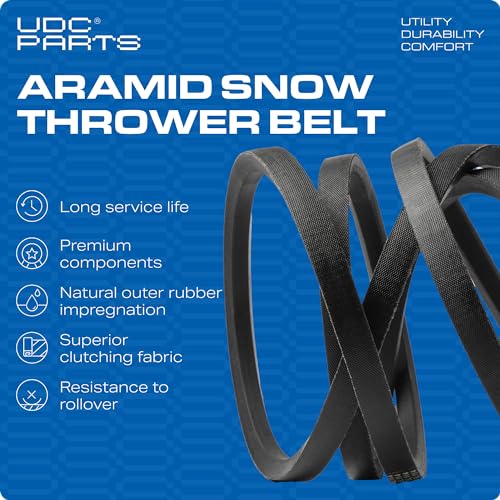 UDC Parts Snow Blower Auger Belt 47846 / Aramid Cord / 114.00 inches/for Craftsman 48624837 48624838 Snow Thrower