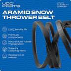 UDC Parts Snow Blower Auger Belt 47846 / Aramid Cord / 114.00 inches/for Craftsman 48624837 48624838 Snow Thrower