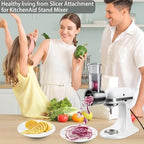 Slicer Shredder Attachments for KitchenAid Stand Mixers, Cheese Grater, Salad Maker, Vegetable Shredder, Food Slicers Chopper Grinding Powder Accessories with Upgraded 5 Blades