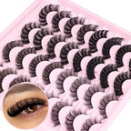 Russian Strip Lashes D Curl False Eyelashes Wispy 4 Styles Fake Eyelashes Natural Russian Eyelashes Fluffy Mink Lashes that Look Like Extensions 16 Pairs ALICROWN