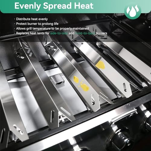 Grill Replacement Parts for Cuisinart 2556, GAS9556AS, GAS9456AS, GAS2456AS, GAS2556AS, GAS1456ASO, Grill Burner, Heat Plate Parts for Cuisinart 3-In-1 GAS9556AS 5 Burner Propane with Side Burner