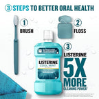 Listerine Cool Mint Antiseptic Mouthwash, Daily Oral Rinse Kills 99% of Germs That Cause Bad Breath, Plaque and Gingivitis for a Fresher, Cleaner Mouth, Cool Mint Flavor, 1.0 L, Pack of 2