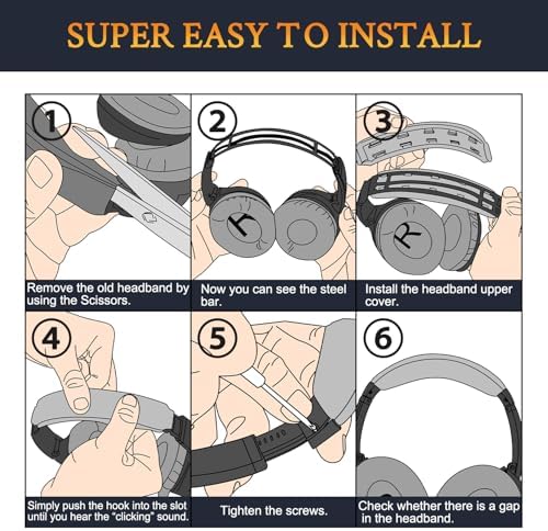 SOULWIT Ear Pads Cushions + Headband + Silicone Earpads Cover Protector, Replacement Kit for Bose QuietComfort 35 QC35, QC35 ii Over-Ear Headphones - Black