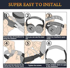 SOULWIT Ear Pads Cushions + Headband + Silicone Earpads Cover Protector, Replacement Kit for Bose QuietComfort 35 QC35, QC35 ii Over-Ear Headphones - Black