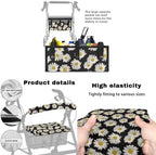 LedBack Rollator Walker Accessories 3 Pack Daisy Rollator Walker Seat and Backrest Rollbar Covers Soft Universal Walkers Seat Covers Organizer Pouch Storage