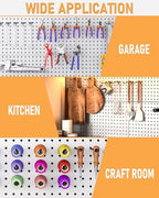 INCLY 60 Pack 6 Inch Black Pegboard Hooks, 1/4" Heavy Duty Peg Board Shelving Hooks Accessories, Peg Board Tool Hangers Only Fit 1/4" Pegboard Hanging Tools Garage, Craft Organizing, Kitchen, Store
