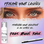 Eyelash Extension Shampoo & Brush - Large 100ml Bottle - Gentle Foaming Cleanser Lash Wash for Extensions and Natural Lashes - Safe Daily Makeup Remover - Paraben & Sulphate Free - Salon & Home Use