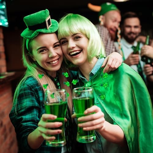 JOYIN 3 PCS St Patrick's Day Light Up Necklaces,Green Shamrock Bulb Necklace for Costume Dressing-up Accessories Saint Patricks Decorations Party Favor Supplies