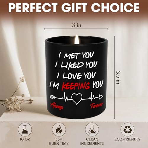 TEEZWONDER Anniversary Wedding Gifts - Valentines Day, Christmas, Birthday Gifts for Him, Her, Couple Gifts for Boyfriend, Girlfriend, Husband and Wife Gifts - Vanilla Lavender Scented Candles 10 oz