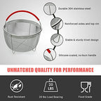 Original Salbree Steamer Basket for 3 qt quart Instant Pot Accessories, Stainless Steel Strainer and Insert fits IP Insta Pots, Instapot, Other Pressure Cookers, with Silicone Handle [6qt 8qt avail]